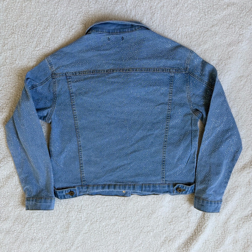 Phoebe J. Collection Rhinestone Bedazzled Blue Denim Jacket Sparkle Bridal Bride - Picture 12 of 16